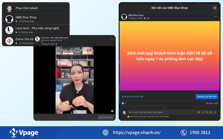 bán hàng trên nhiều fanpage